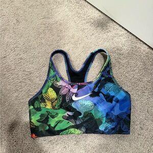 Nike Multicolor Leaf Pattern Sports Bra